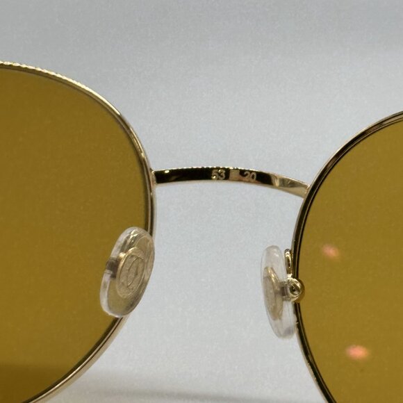 NEW CARTIER CT0249S 004 UNISEX GOLD ROUND SUNGLASSES CARTIER CT0249S - Picture 9 of 11